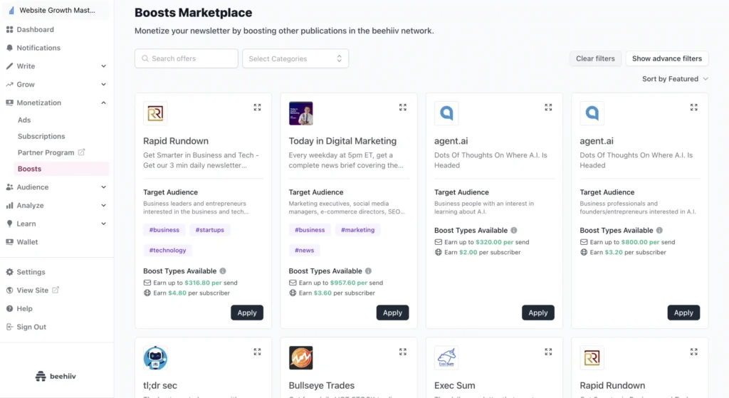 Beehiiv boosts marketplace