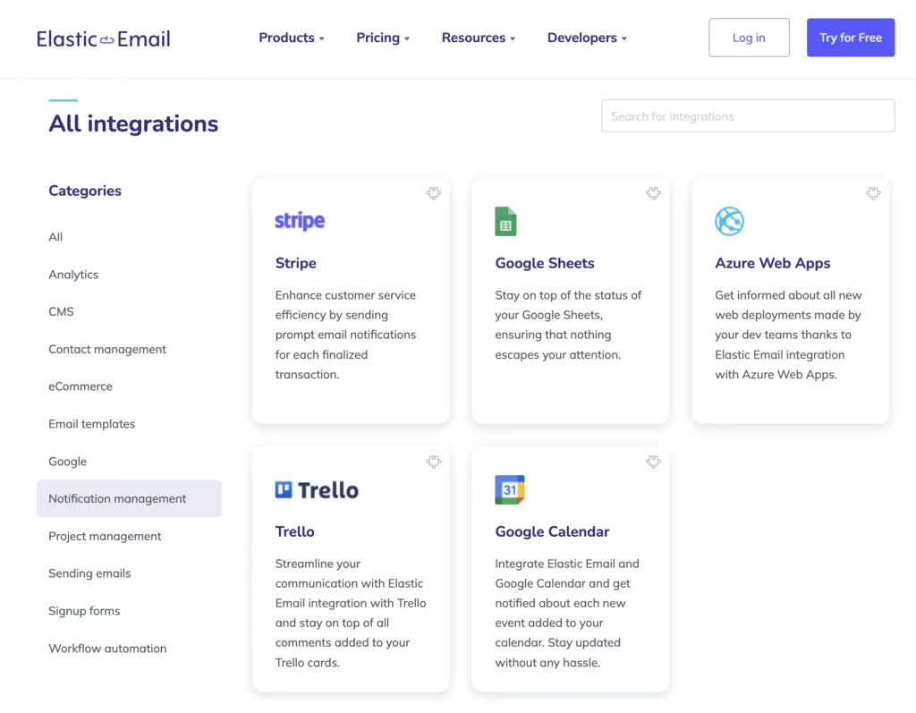 Elastic Email integrations