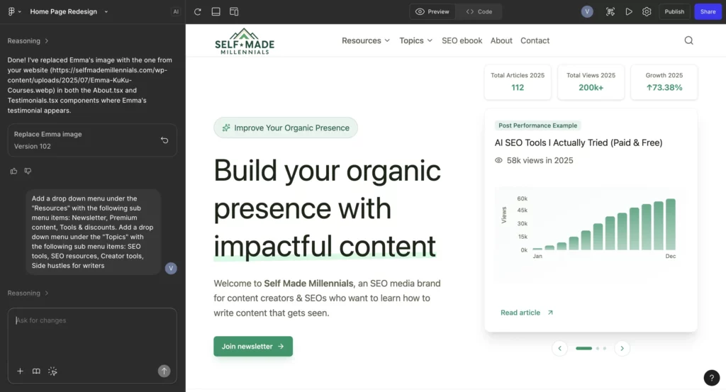 Home page redesign with Figma