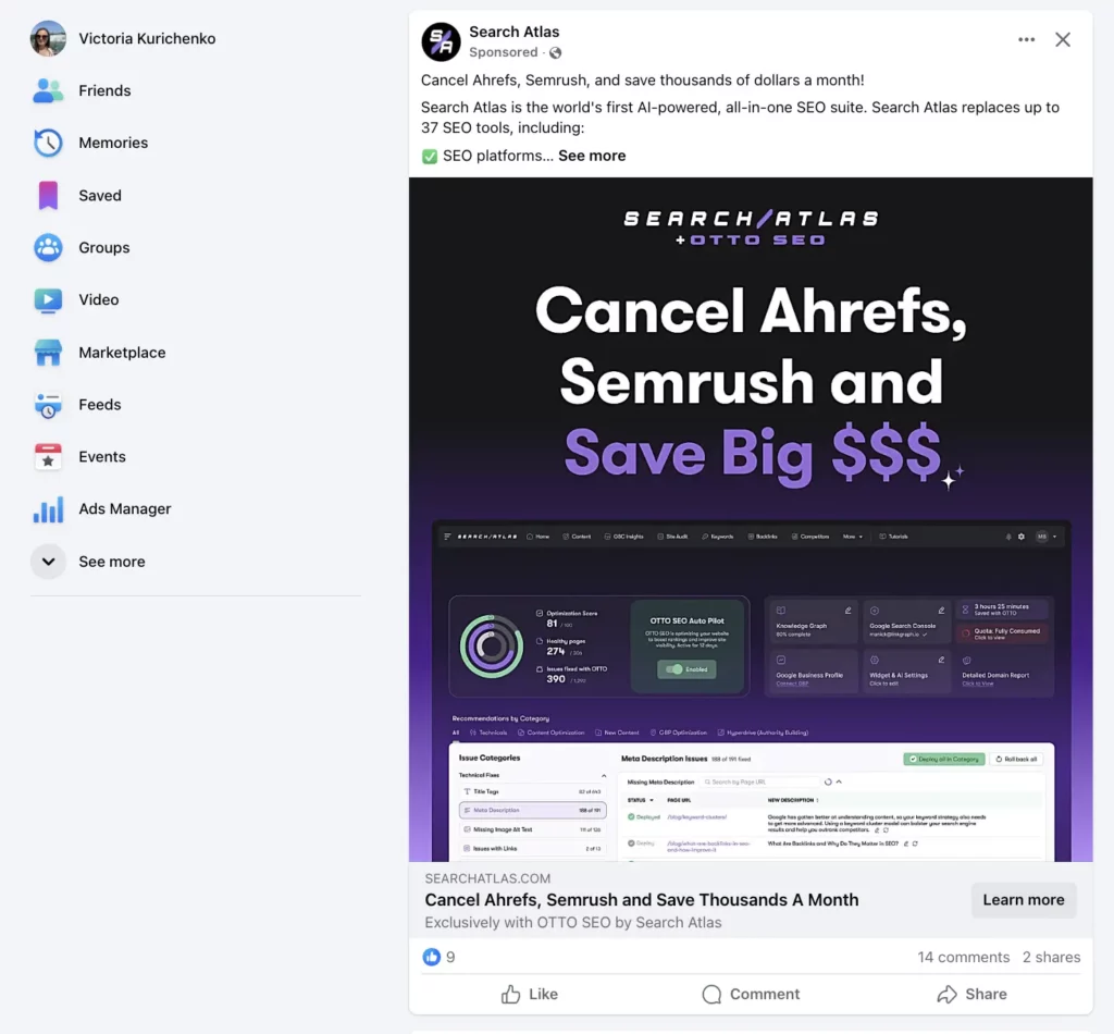 I stumbled upon Search Atlas on Facebook