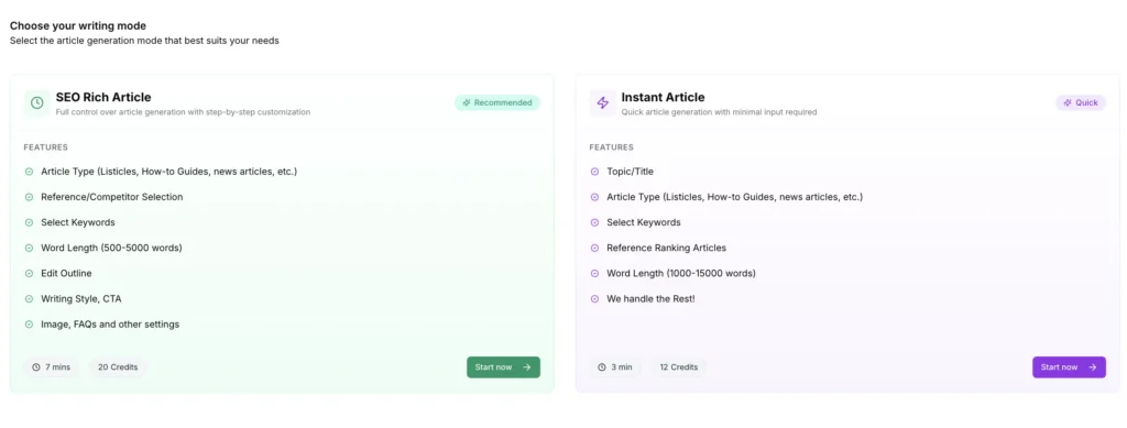 Keywordly AI Articles feature