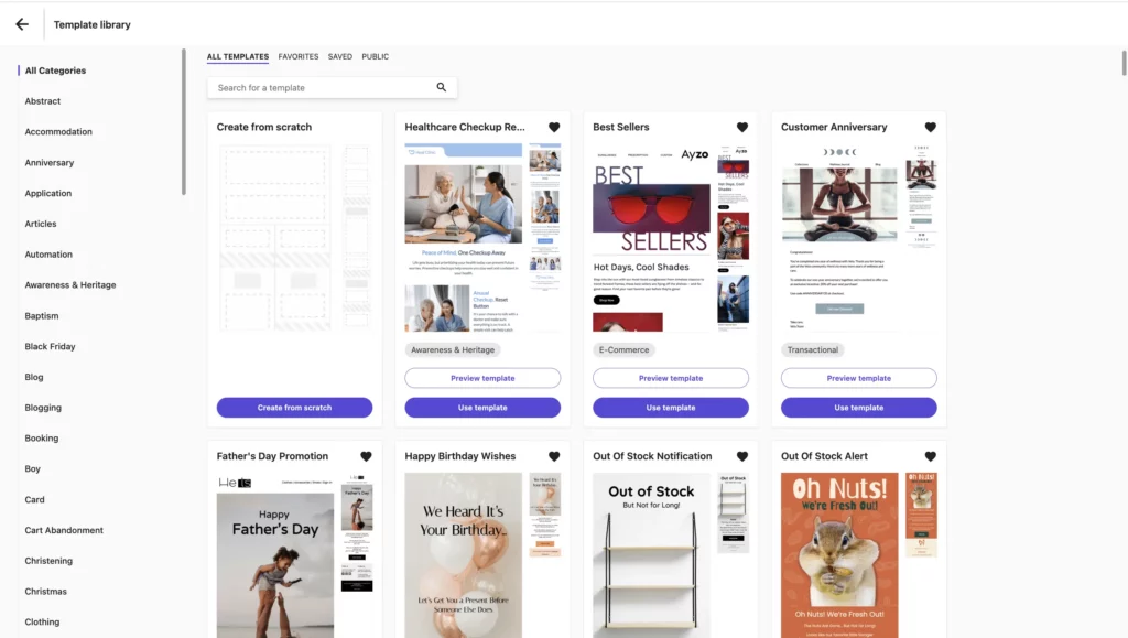 Moosend email templates