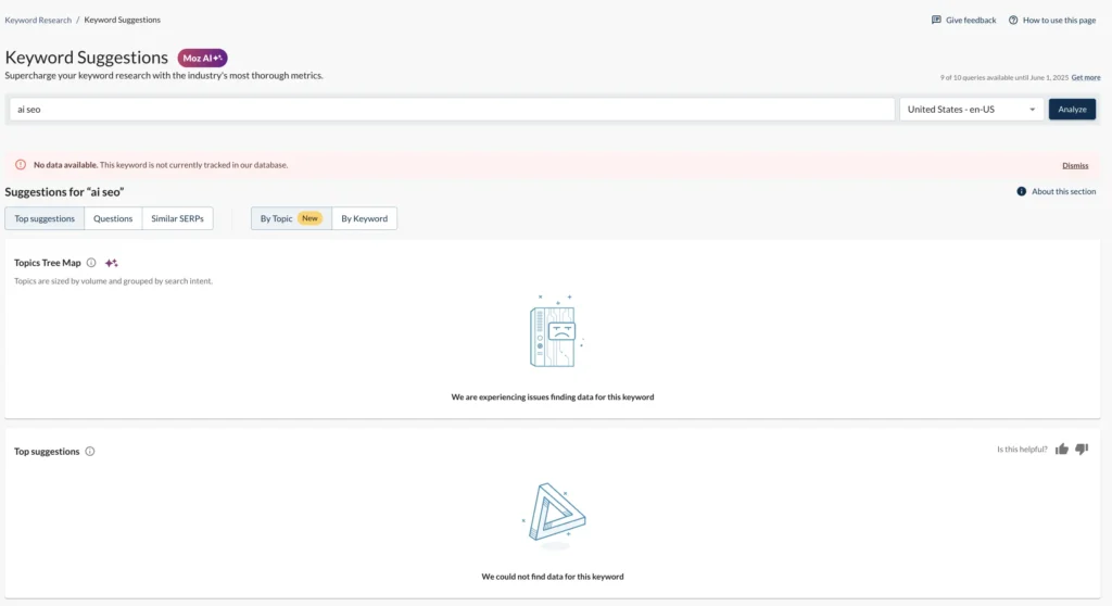 Moz keyword suggestions