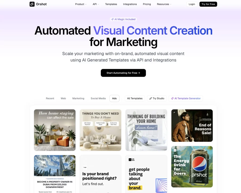 Orshot AI Marketing tool