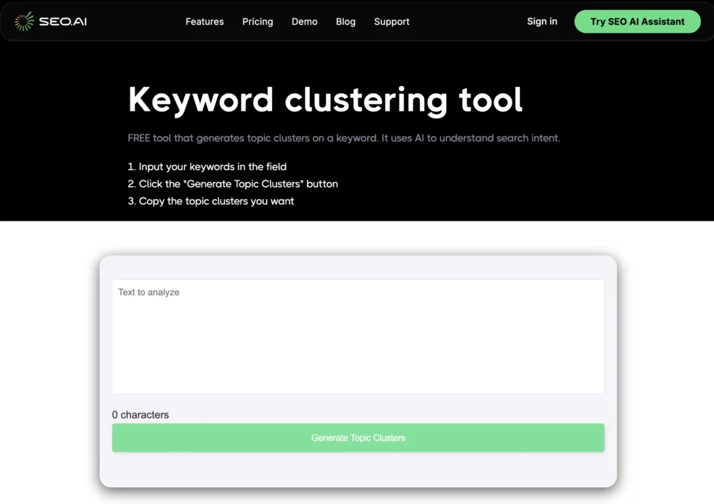 SEO AI Keyword Clustering Tool