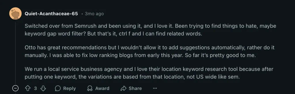 Search Atlas review on Reddit