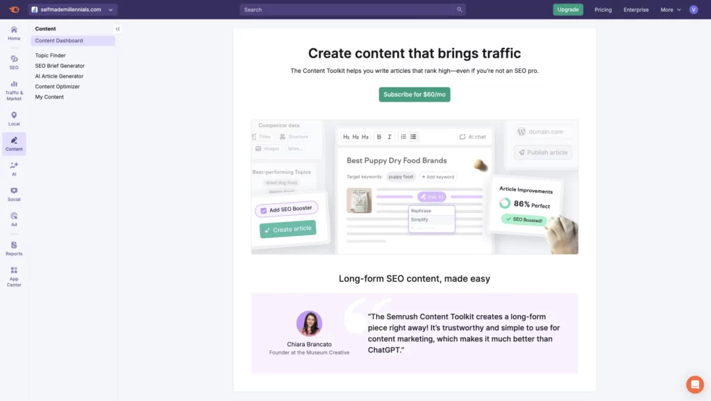 Semrush Content Toolkit