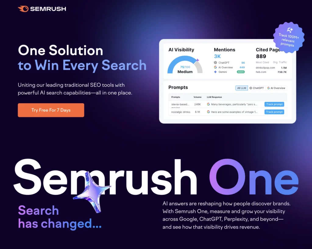 Semrush One AI SEO tool