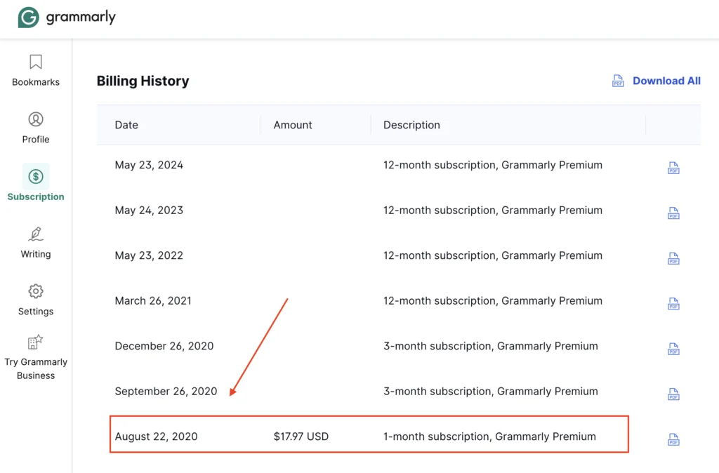 Using grammarly as an AI marketing tool