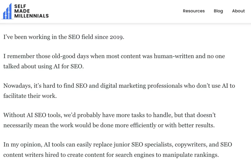 example of a humanized content