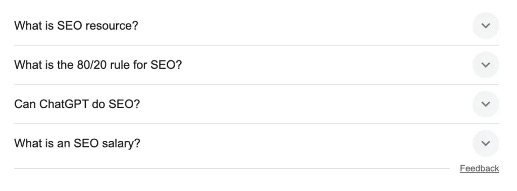people also ask section for keyword research