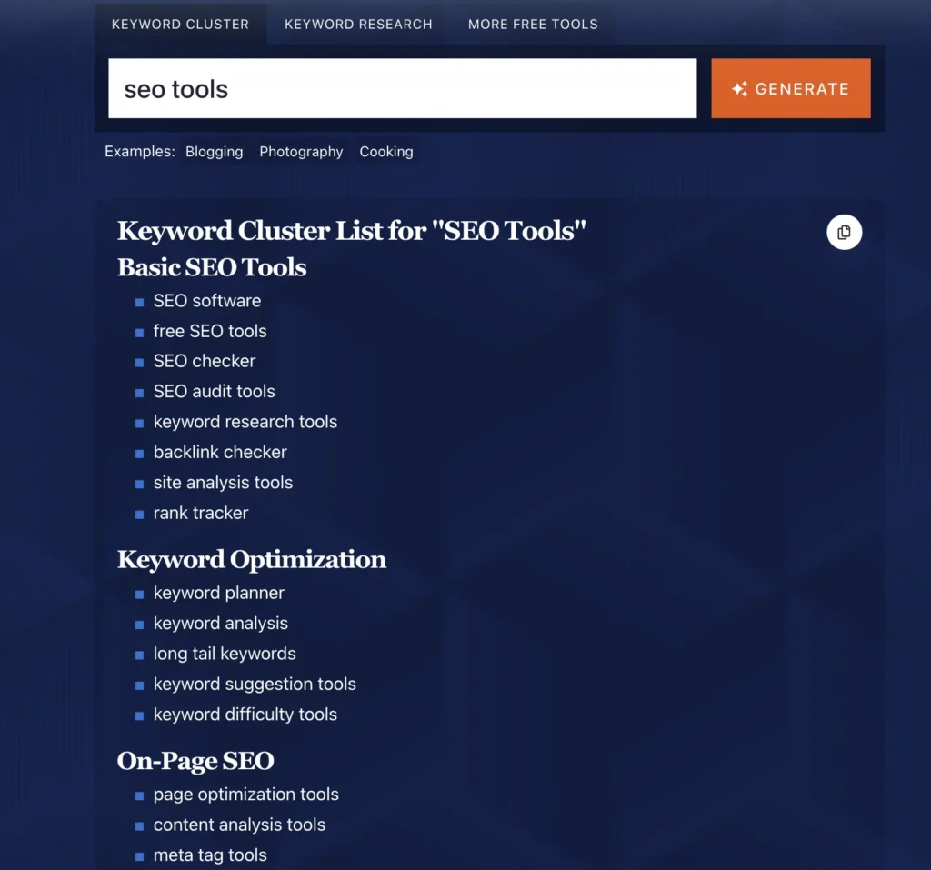 researching topic clusters with RyRob