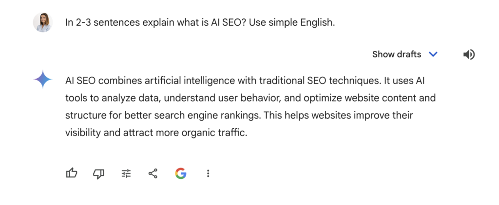using AI for SEO tools to generate definitions