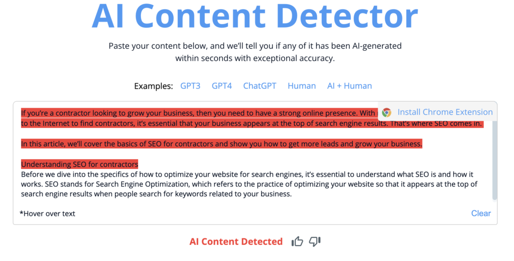 ChatGPT content generation for seo