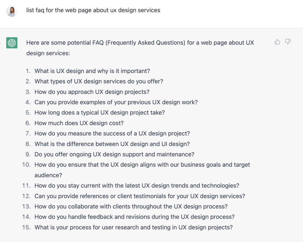 ChatGPT for FAQ writing