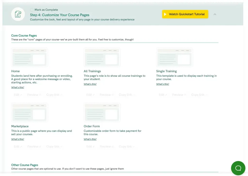 Creating a course page