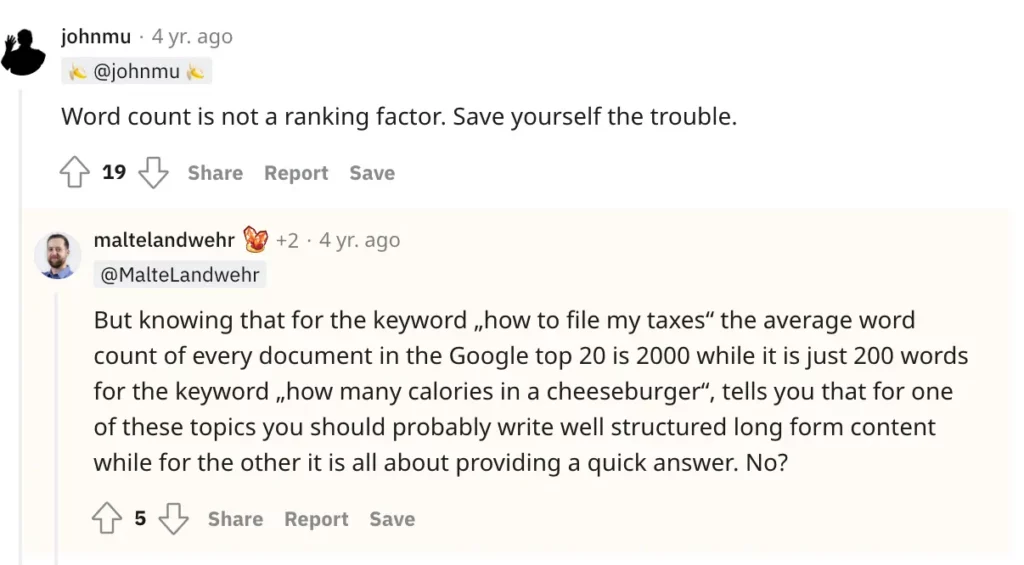 John Mueller's response on Reddit