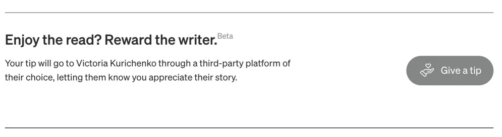 Ko-fi tipping on Medium