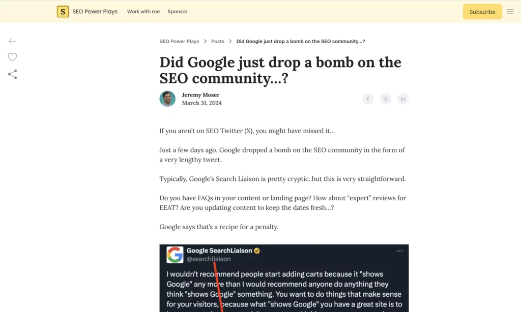 SEO Power Plays newsletter