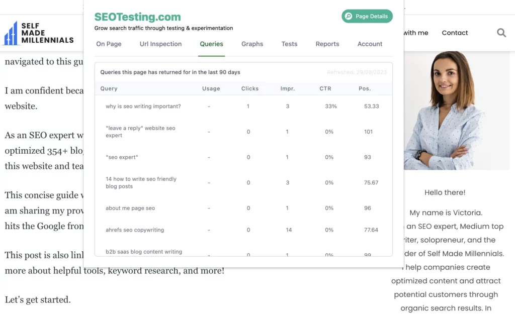 SEOTesting Chrome extension