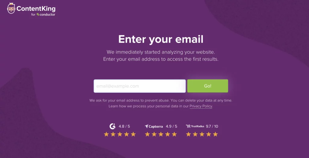 ContentKing registration