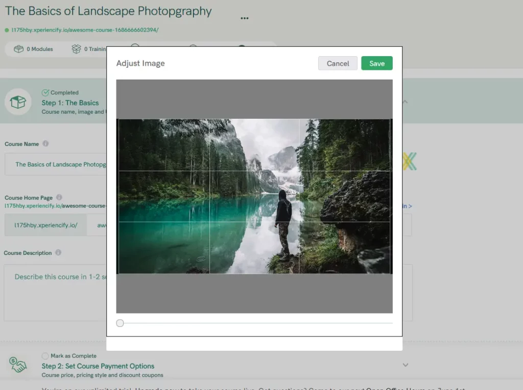 Create a course on Xperiencify