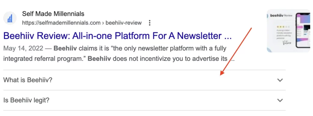 Extended snippet on google
