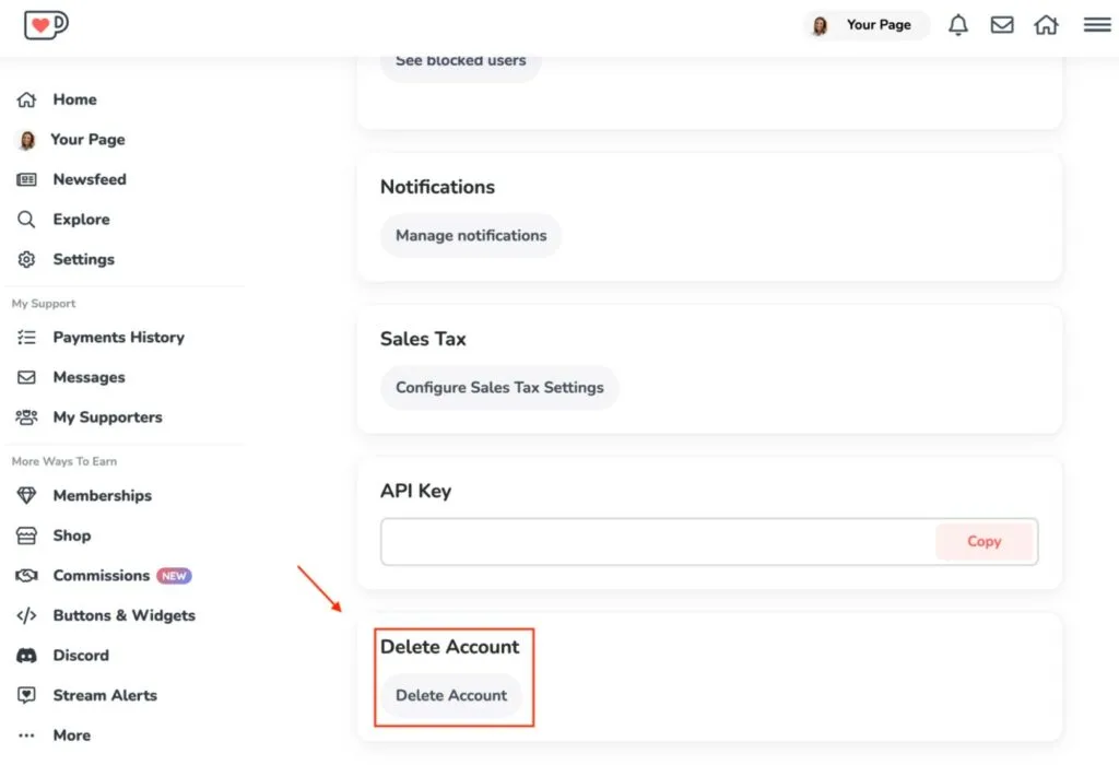 How to delete a Ko-fi account